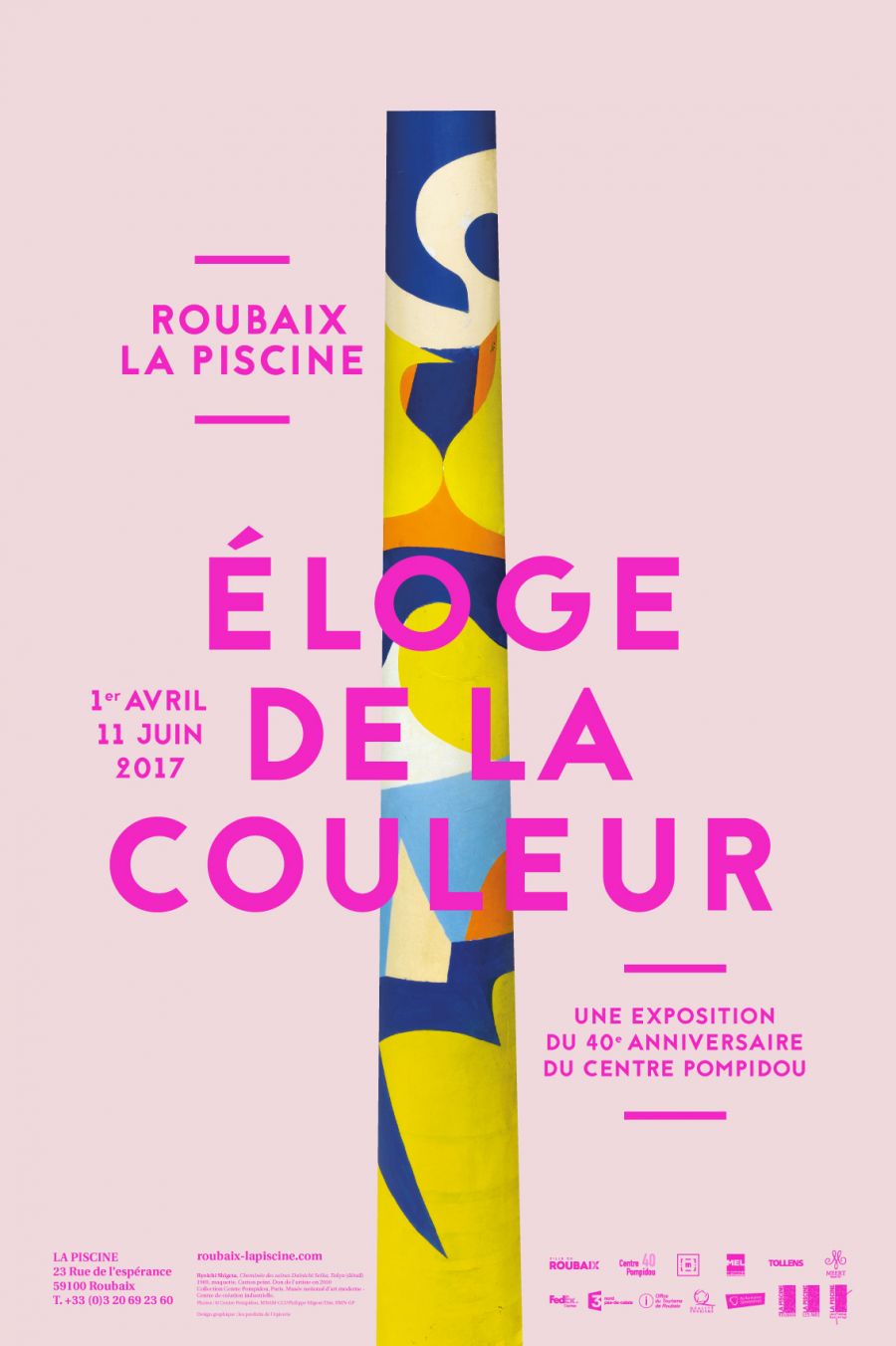 Affiche de l'exposition "Eloge de la couleur" à La Piscine - Musée d'Art et d'Industrie André Diligent