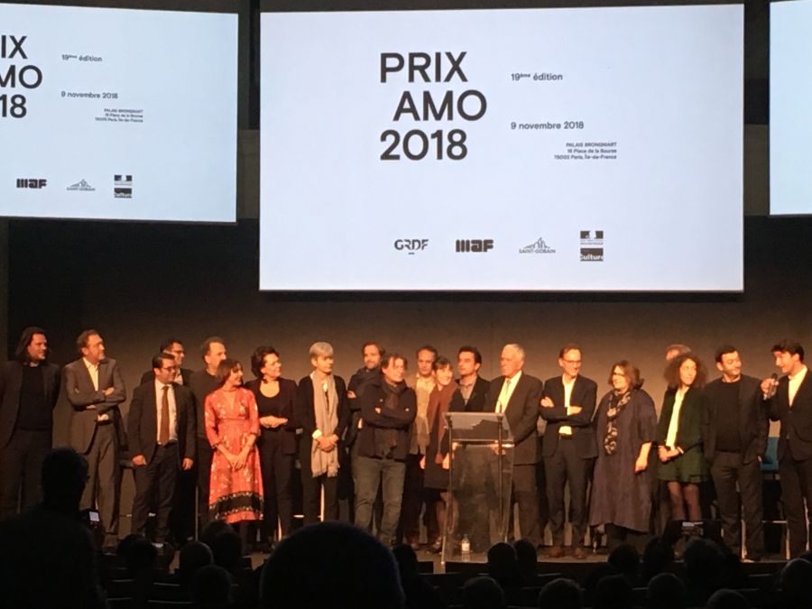 Les lauréats et membres du jury à la soirée de remise des Prix AMO 2018