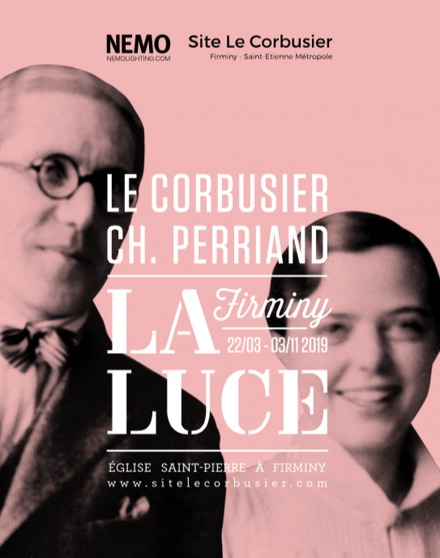 Affiche de l'exposition "La Luce" présentée à l'Église Saint-Pierre de Firminy - Image : Site Le Corbusier