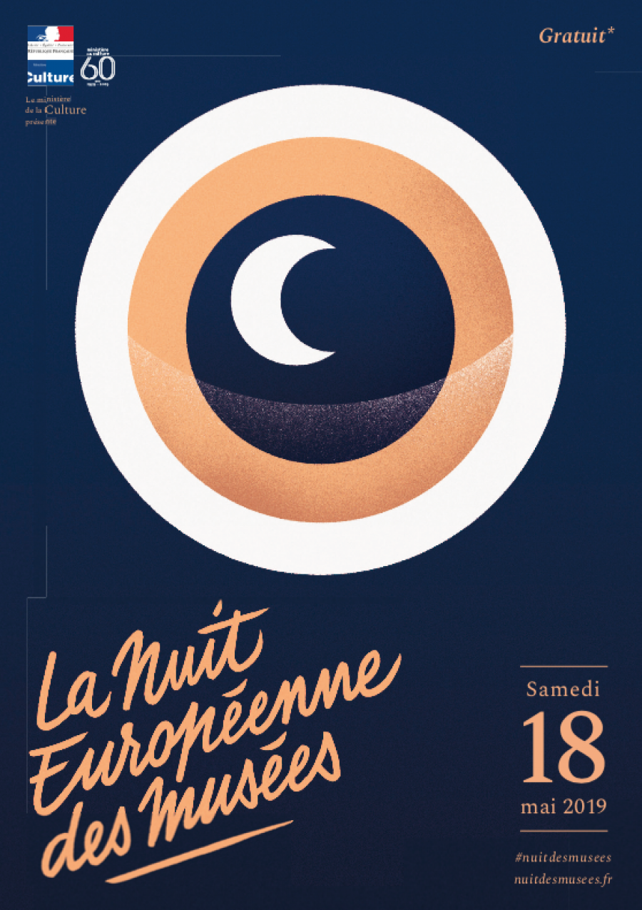 Affiche de la Nuit européenne des musées 2019 - Image : via nuitdesmusees.culture.gouv.fr