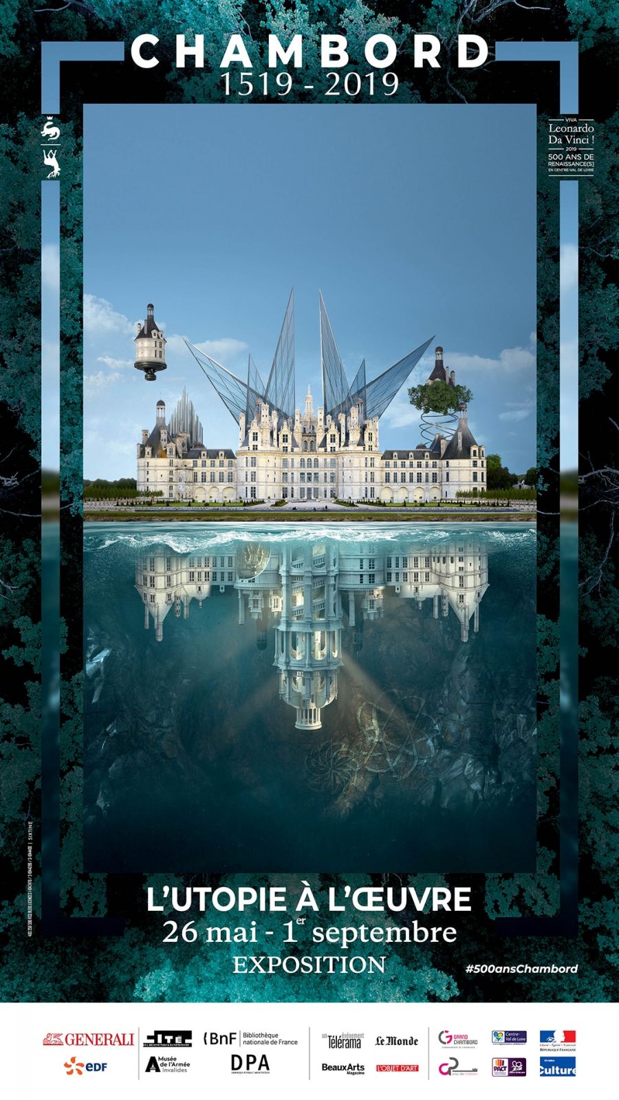 Exposition Utopie à l'oeuvre présentée du 26 mai au 1er septembre 2019 au Château de Chambord